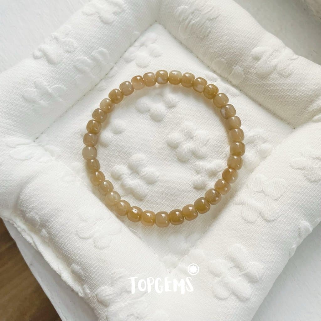 Vòng Tay Ngọc Hoà Điền Tự Nhiên Vòng Nhập Môn Phúc Lợi 6 li đến 12 li TOPGEMS [SHIP HOẢ TỐC] - TẶNG KÈM HỘP