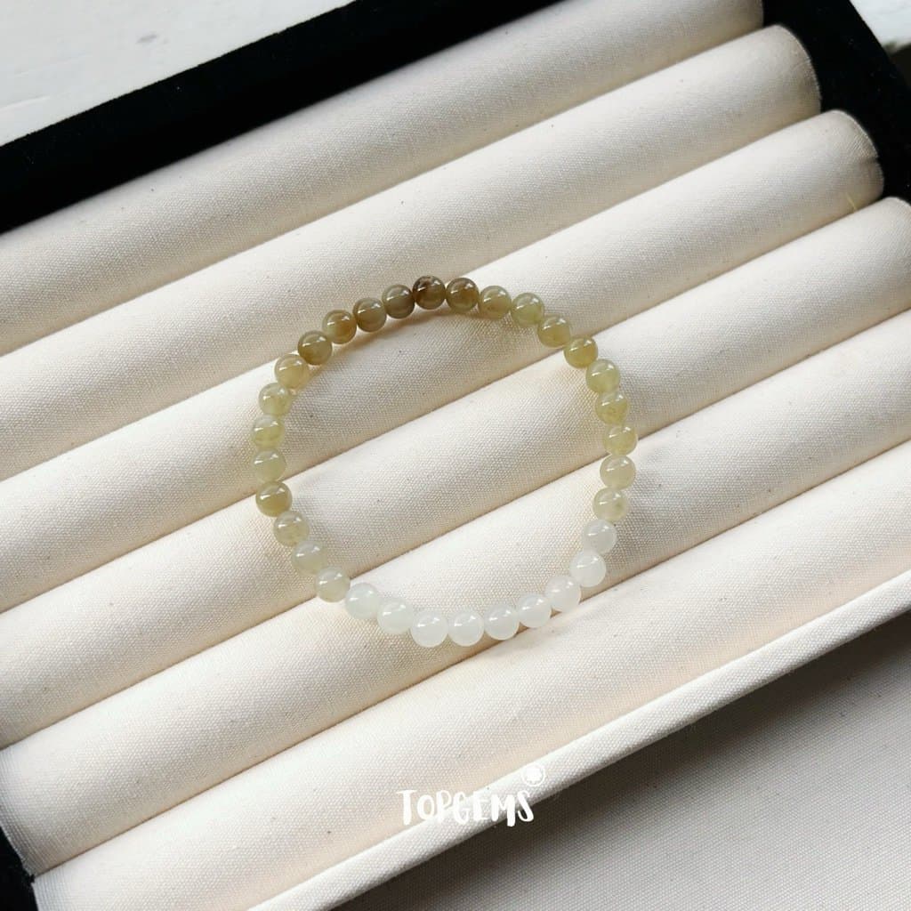 Vòng Chuỗi Mật Ngọc Hoà Điền Tự Nhiên 6 Li Màu Mật Ombre Chuyển Màu TOPGEMS - [SHIP HOẢ TỐC]