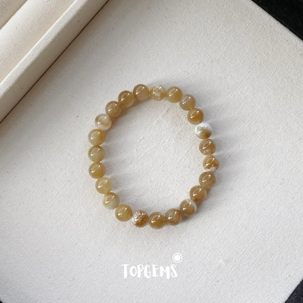 [HOẢ TỐC - TẶNG HỘP] Vòng Tay Chuỗi Ngọc Hoà Điền Tự Nhiên Vòng Nhập Môn Size 6mm đến 12mm TOPGEMS