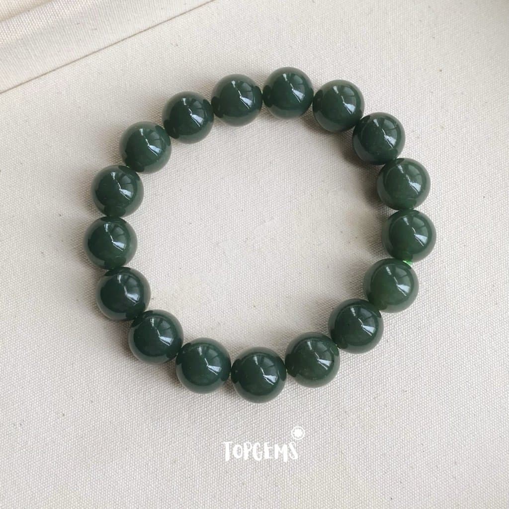 Vòng Chuỗi Ngọc Hoà Điền Tự Nhiên Tân Cương 12 Li TOPGEMS - Chuỗi Ngọc Nam Nữ Đều Đeo Được - SHIP HOẢ TỐC KÈM HỘP