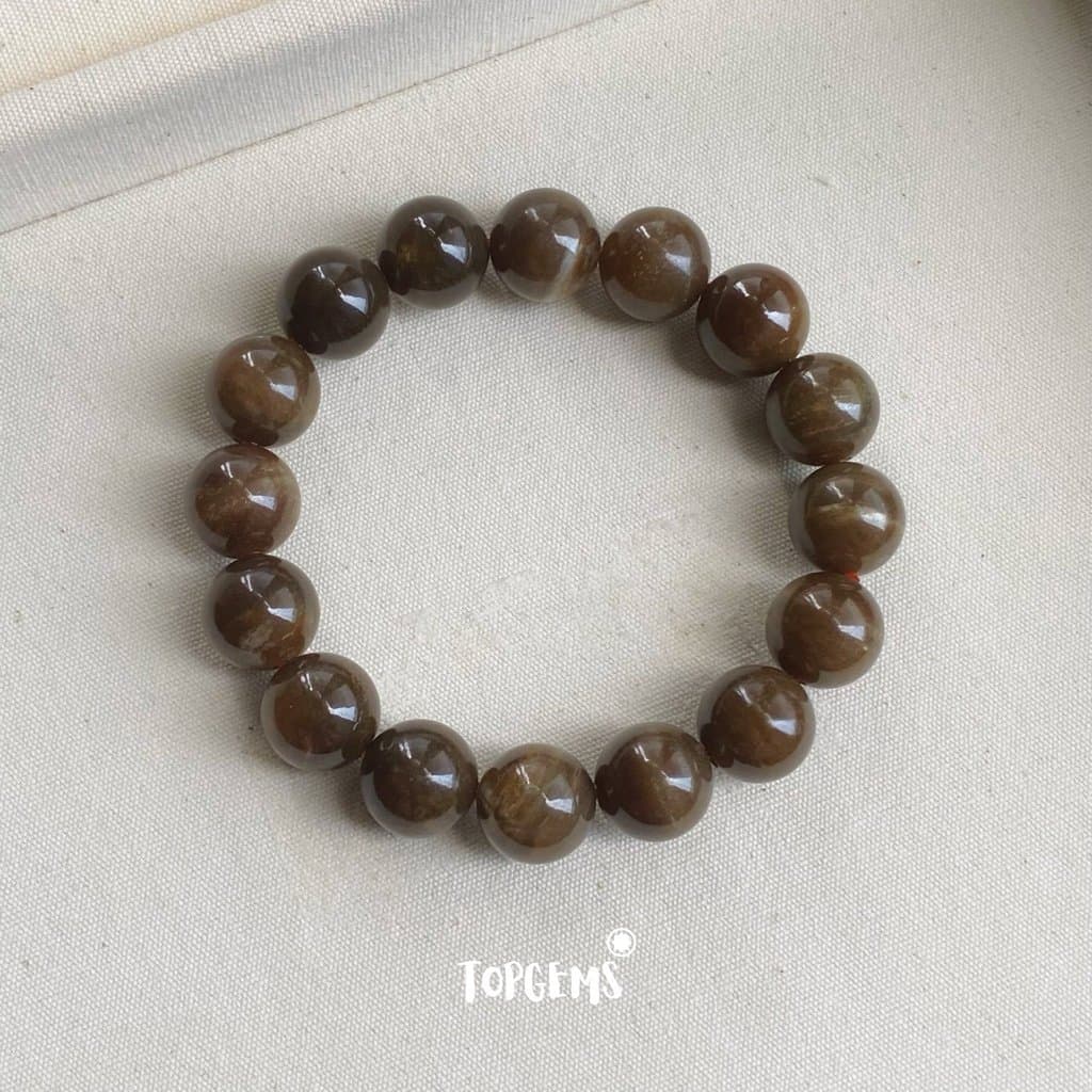 Vòng Tay Chuỗi Mật Ngọc Hoà Điền Tự Nhiên 12 Li TOPGEMS - Vòng Tay Chuỗi Ngọc Nam Nữ Đều Đeo Được - SHIP HOẢ TỐC CÓ HỘP