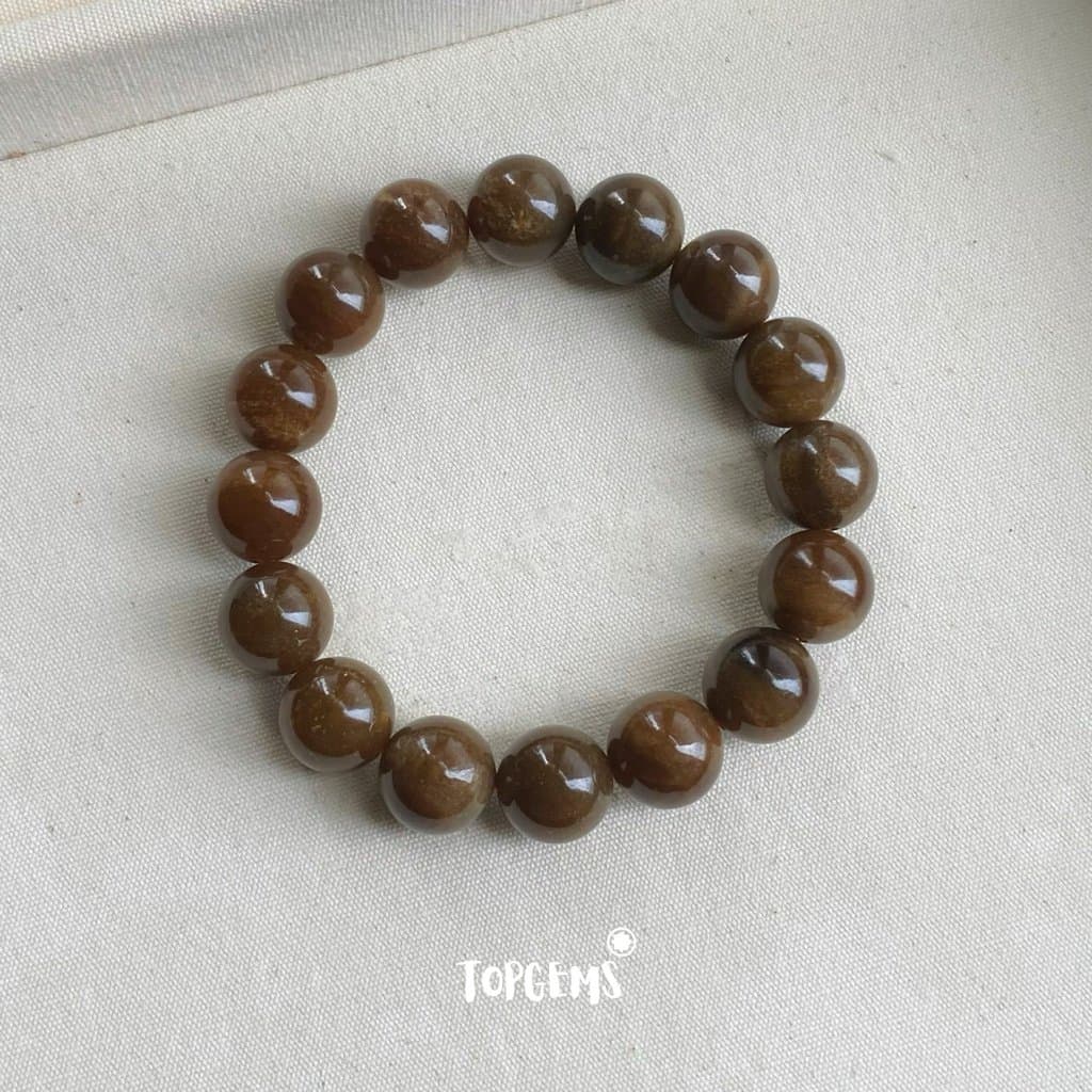 Vòng Tay Chuỗi Mật Ngọc Hoà Điền Tự Nhiên 12 Li TOPGEMS - Vòng Tay Chuỗi Ngọc Nam Nữ Đều Đeo Được - SHIP HOẢ TỐC CÓ HỘP