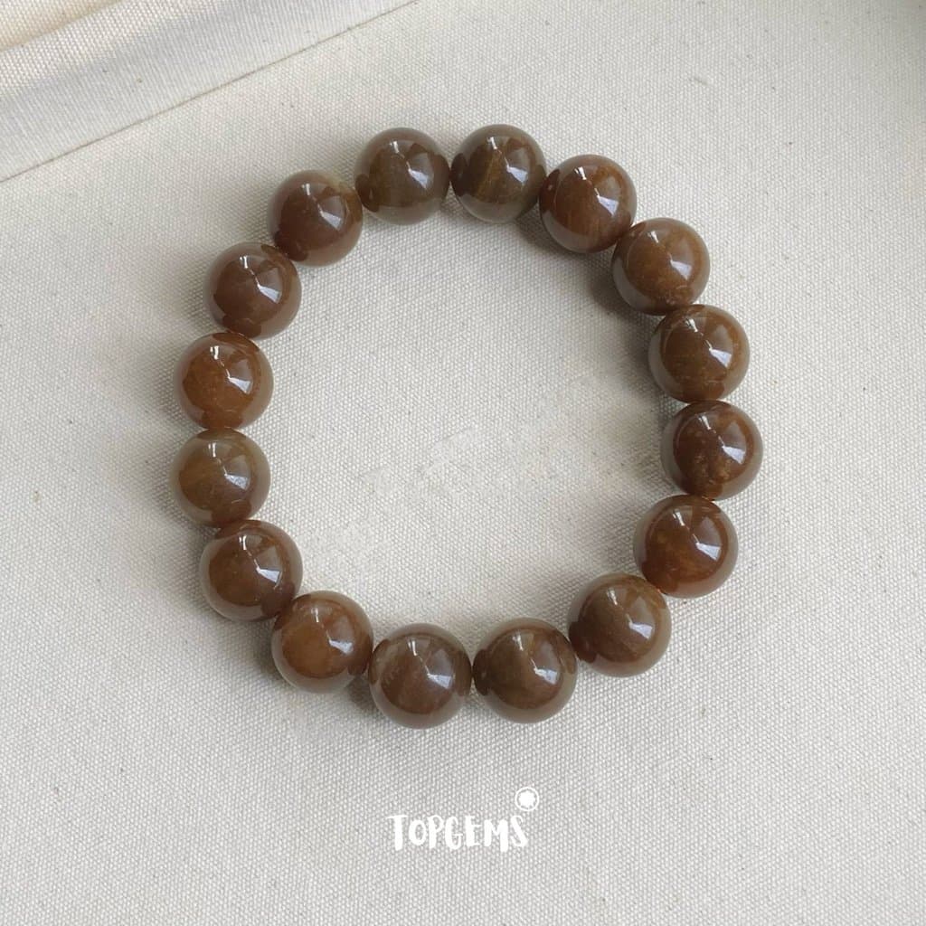 Vòng Tay Chuỗi Mật Ngọc Hoà Điền Tự Nhiên 12 Li TOPGEMS - Vòng Tay Chuỗi Ngọc Nam Nữ Đều Đeo Được - SHIP HOẢ TỐC CÓ HỘP