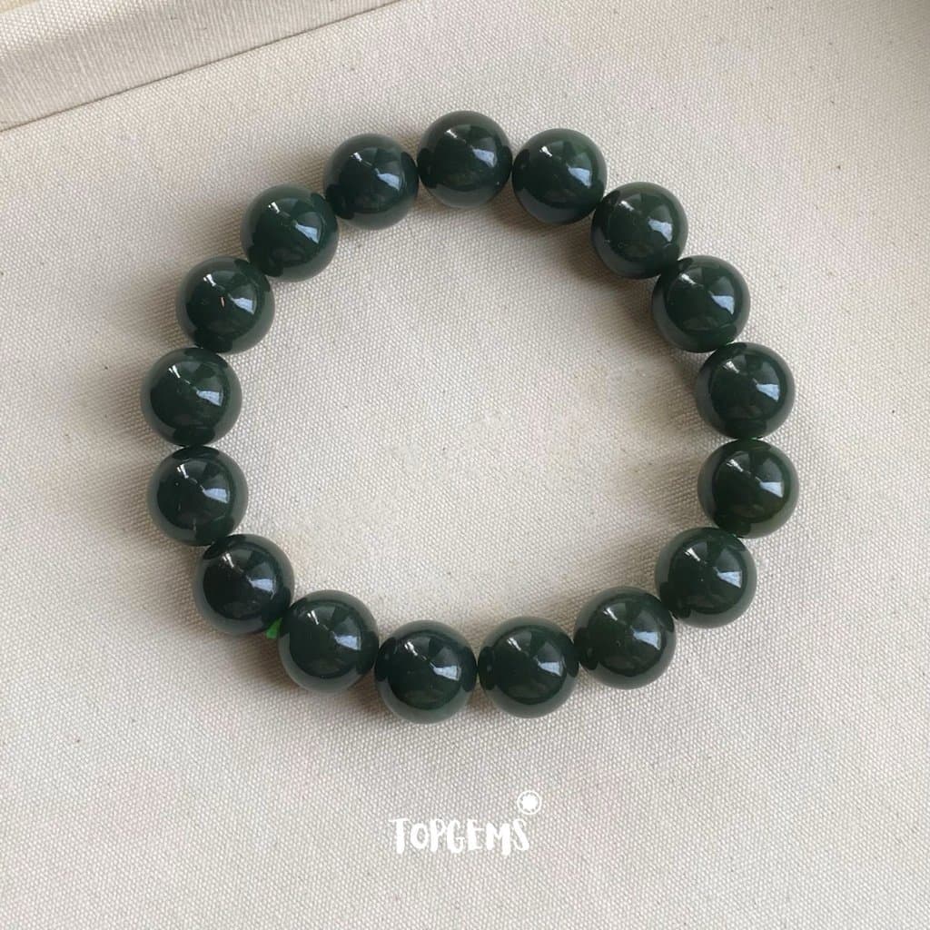 Vòng Chuỗi Ngọc Hoà Điền Tự Nhiên Tân Cương 12 Li TOPGEMS - Chuỗi Ngọc Nam Nữ Đều Đeo Được - SHIP HOẢ TỐC KÈM HỘP
