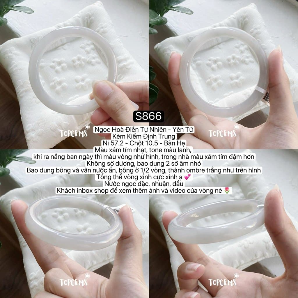 [TỔNG HỢP VÒNG BẢN] Ngọc Hoà Điền Tự Nhiên Kèm Kiểm Định TOPGEMS - Có Ship Hoả Tốc - Tặng Kèm Hộp