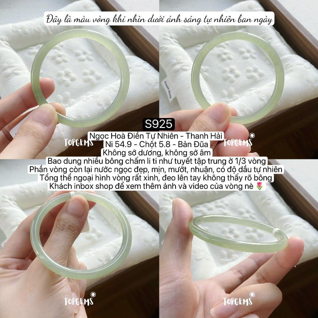 [TỔNG HỢP VÒNG BẢN] Ngọc Hoà Điền Tự Nhiên Kèm Kiểm Định TOPGEMS - Có Ship Hoả Tốc - Tặng Kèm Hộp