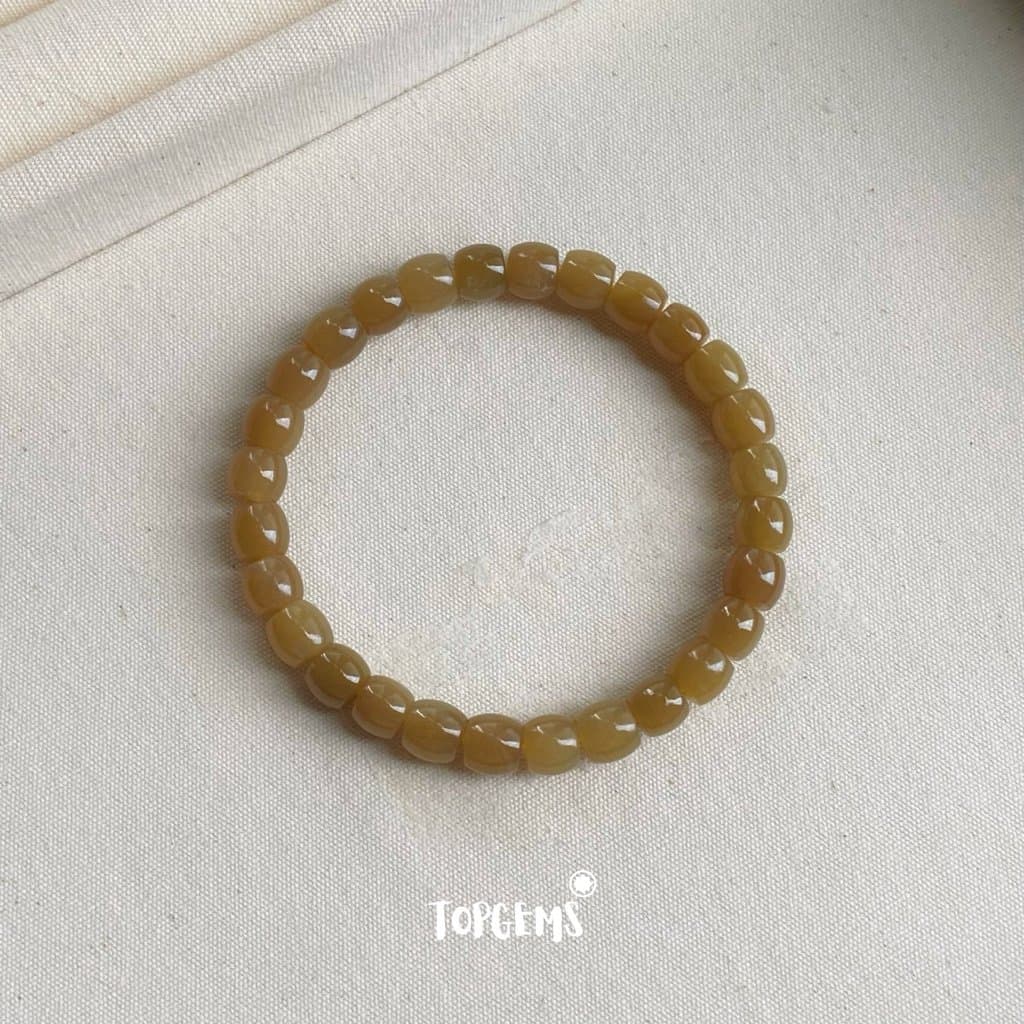 Chuỗi Vòng Tay Ngọc Hoà Điền Mật Tự Nhiên 6-7 Li TOPGEMS