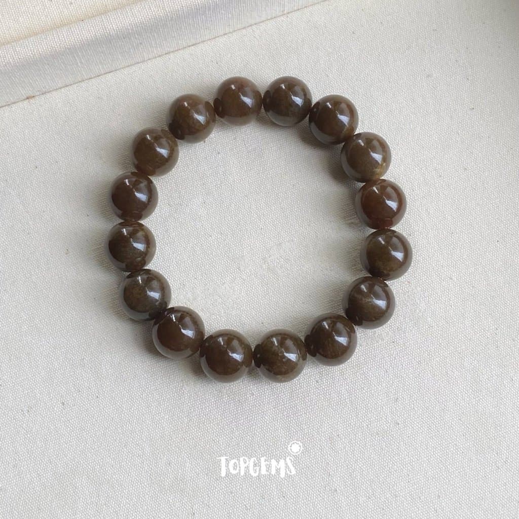Vòng Tay Chuỗi Mật Ngọc Hoà Điền Tự Nhiên 12 Li TOPGEMS - Vòng Tay Chuỗi Ngọc Nam Nữ Đều Đeo Được - SHIP HOẢ TỐC CÓ HỘP