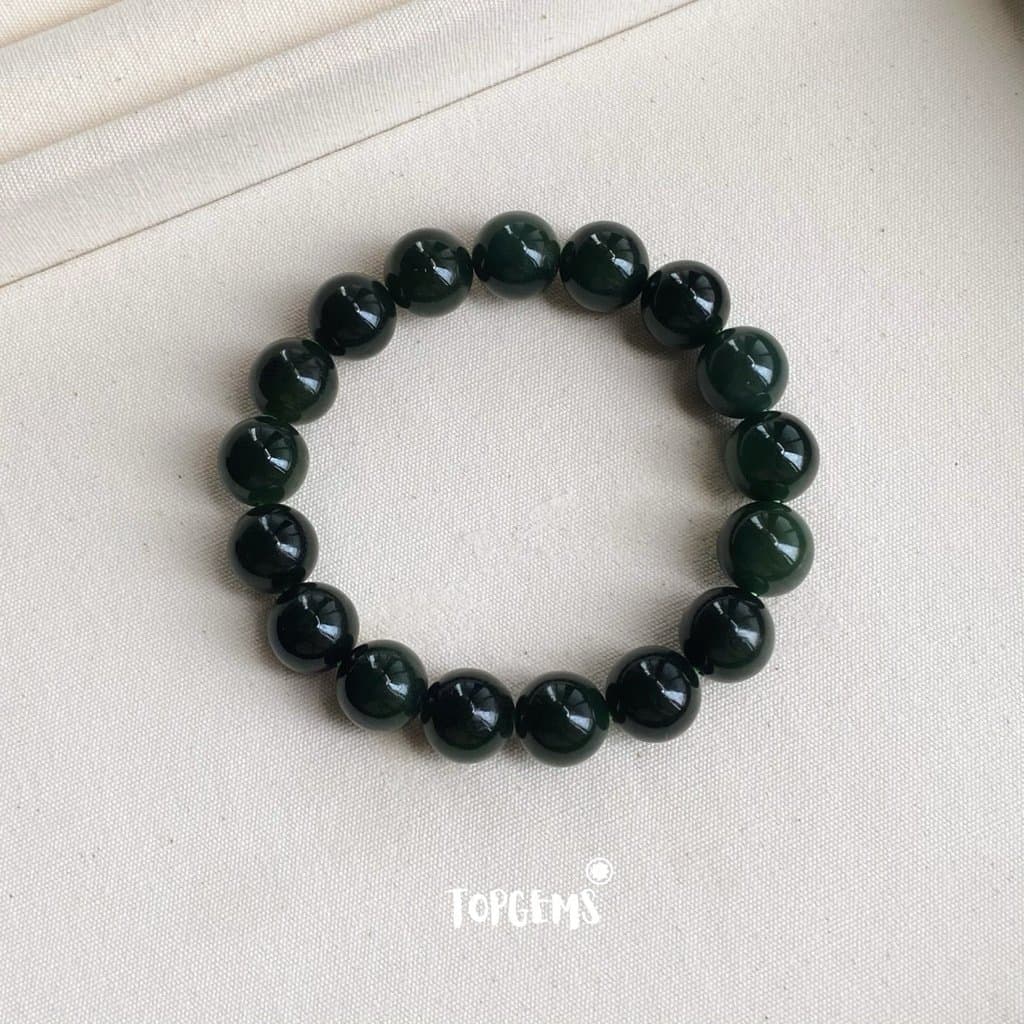Vòng Chuỗi Ngọc Hoà Điền Tự Nhiên Tân Cương 12 Li TOPGEMS - Chuỗi Ngọc Nam Nữ Đều Đeo Được - SHIP HOẢ TỐC KÈM HỘP