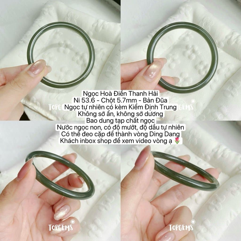 Tổng Hợp Vòng Bản Ngọc Hoà Điền Tự Nhiên TOPGEMS Vòng Nhập Môn Phúc Lợi Vòng Bản Hẹ Vòng Bản Đũa Ngọc Hoà Điền Tự Nhiên