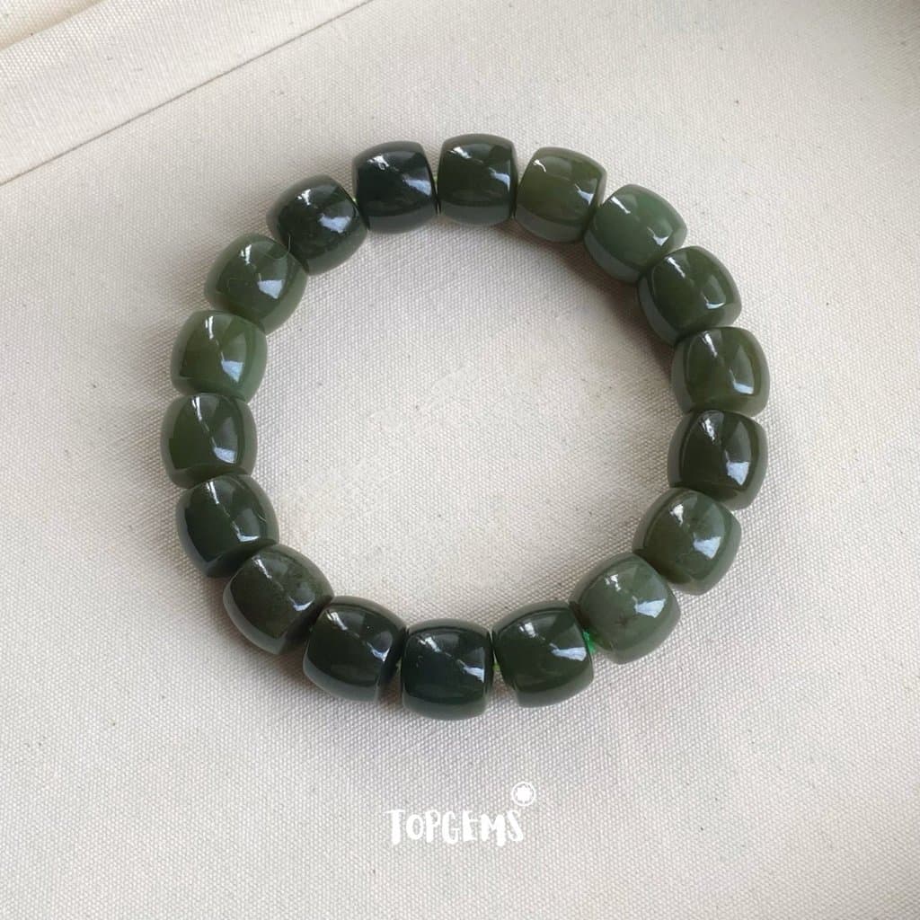 Vòng Chuỗi Ngọc Hoà Điền Tự Nhiên Tân Cương 12 Li TOPGEMS - Chuỗi Ngọc Nam Nữ Đều Đeo Được - SHIP HOẢ TỐC KÈM HỘP