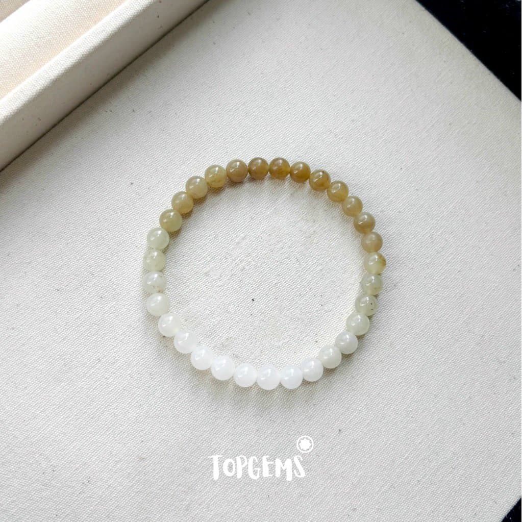 Vòng Chuỗi Mật Ngọc Hoà Điền Tự Nhiên 6 Li Màu Mật Ombre Chuyển Màu TOPGEMS - [SHIP HOẢ TỐC]