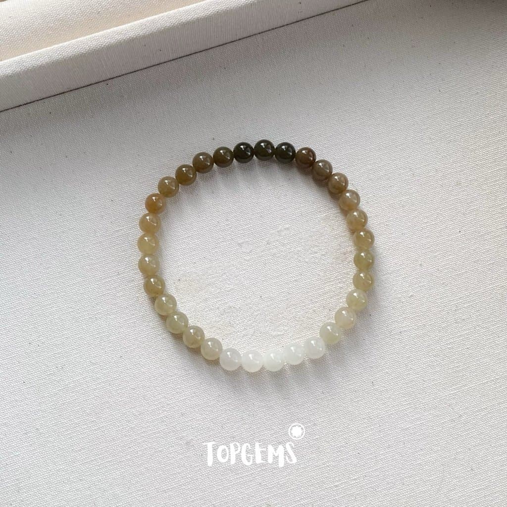 Vòng Chuỗi Mật Ngọc Hoà Điền Tự Nhiên 6 Li Màu Mật Ombre Chuyển Màu TOPGEMS - [SHIP HOẢ TỐC]
