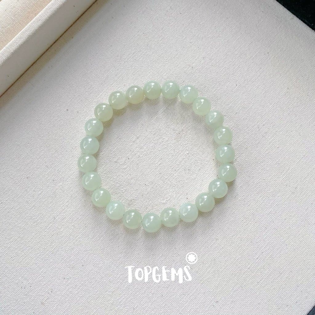 [HOẢ TỐC - TẶNG HỘP] Vòng Tay Chuỗi Ngọc Hoà Điền Tự Nhiên Vòng Nhập Môn Size 6mm đến 12mm TOPGEMS