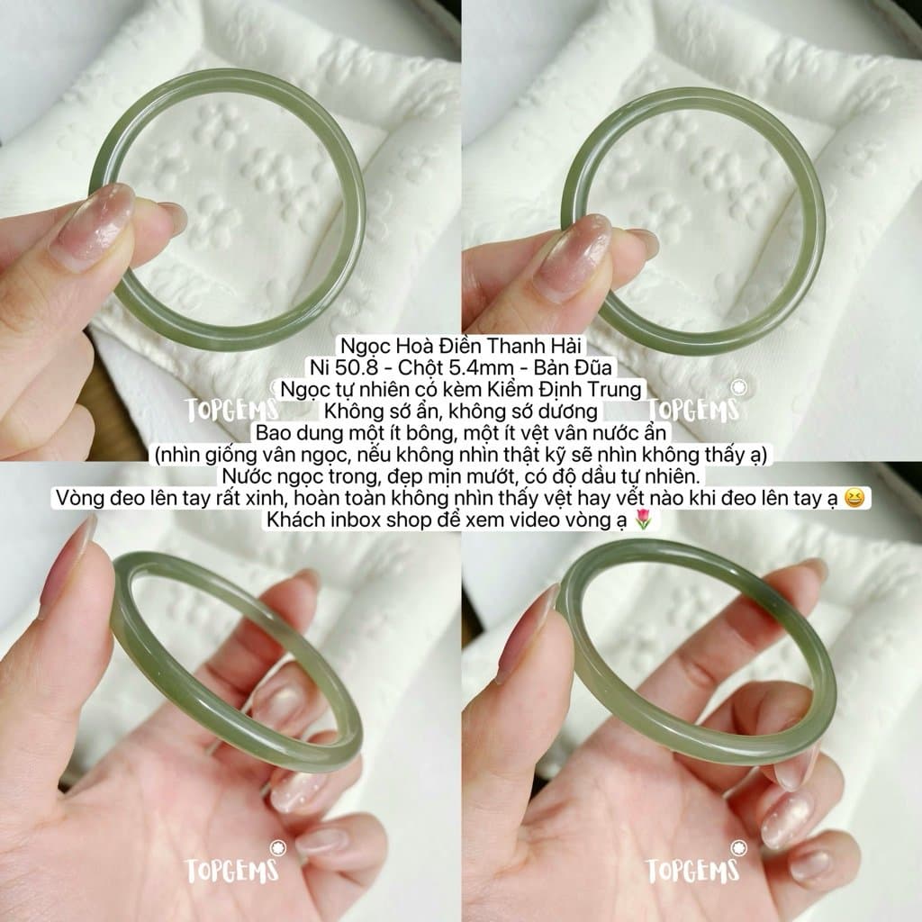 Tổng Hợp Vòng Bản Ngọc Hoà Điền Tự Nhiên TOPGEMS Vòng Nhập Môn Phúc Lợi Vòng Bản Hẹ Vòng Bản Đũa Ngọc Hoà Điền Tự Nhiên