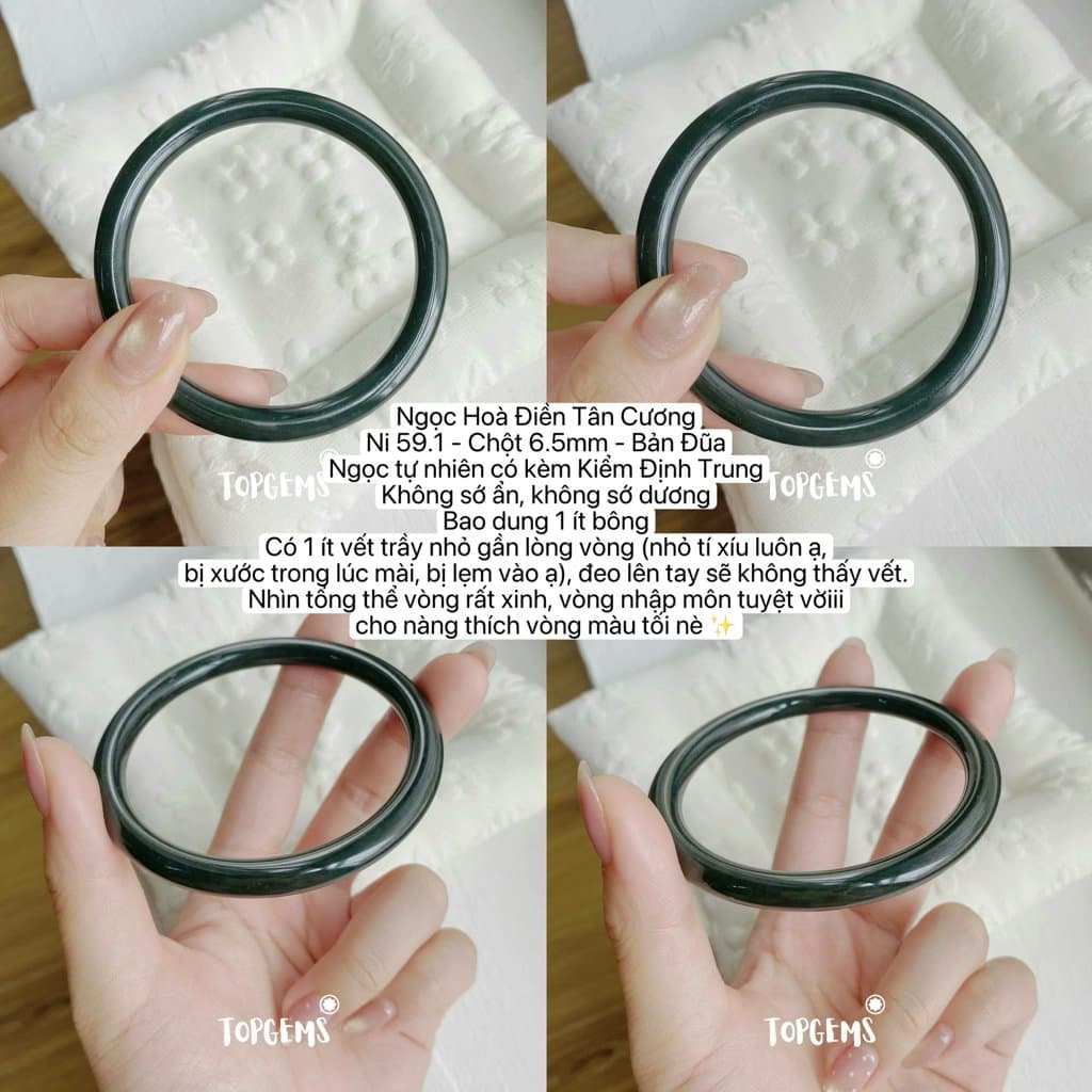 Tổng Hợp Vòng Bản Ngọc Hoà Điền Tự Nhiên TOPGEMS Vòng Nhập Môn Phúc Lợi Vòng Bản Hẹ Vòng Bản Đũa Ngọc Hoà Điền Tự Nhiên