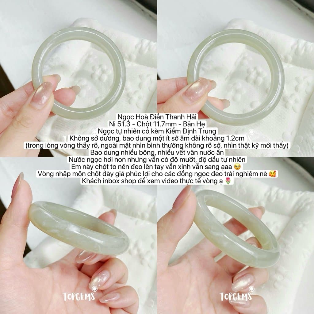Tổng Hợp Vòng Bản Ngọc Hoà Điền Tự Nhiên TOPGEMS Vòng Nhập Môn Phúc Lợi Vòng Bản Hẹ Vòng Bản Đũa Ngọc Hoà Điền Tự Nhiên
