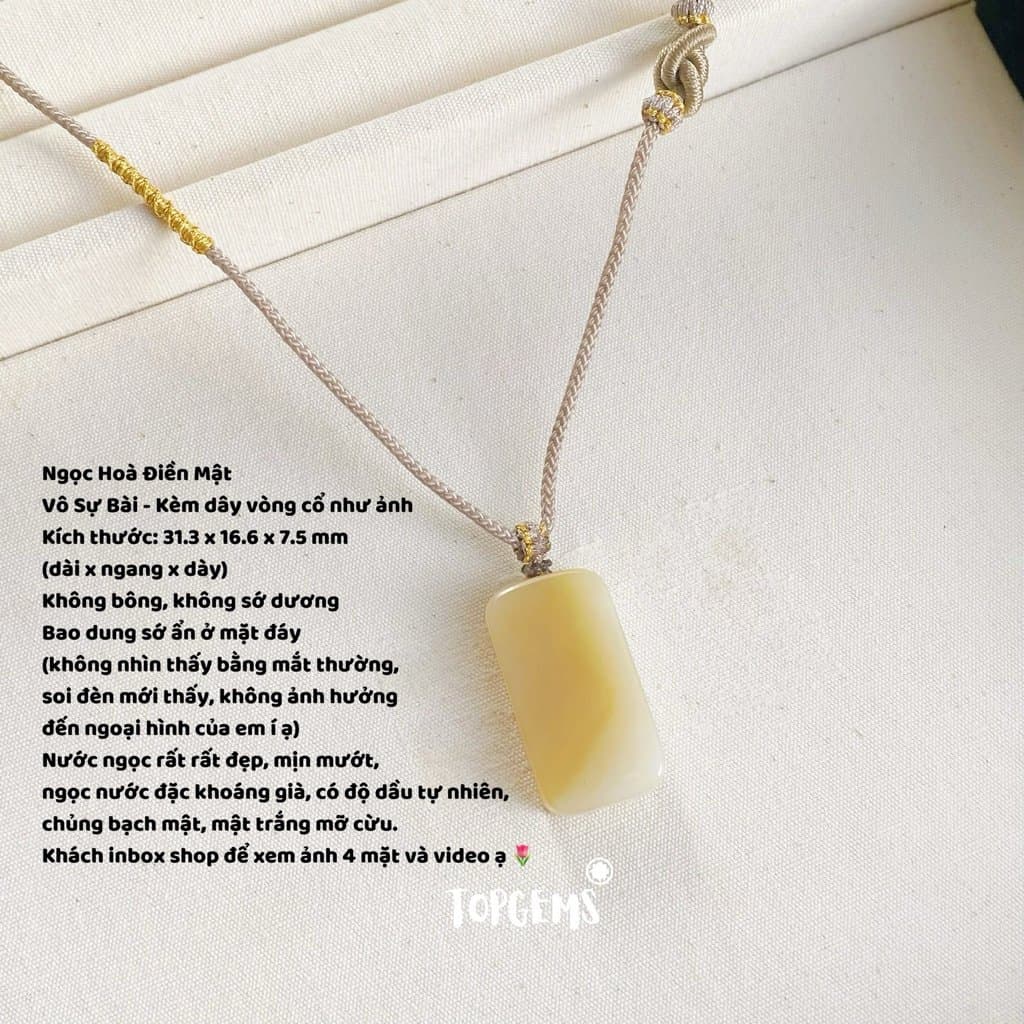 Tổng Hợp Vô Sự Bài Ngọc Hoà Điền Tự Nhiên Hàng Đẹp TOPGEMS Mặt Dây Chuyền Ngọc Hoà Điền Mặt Vòng Cổ Nam Nữ Đều Deo Được