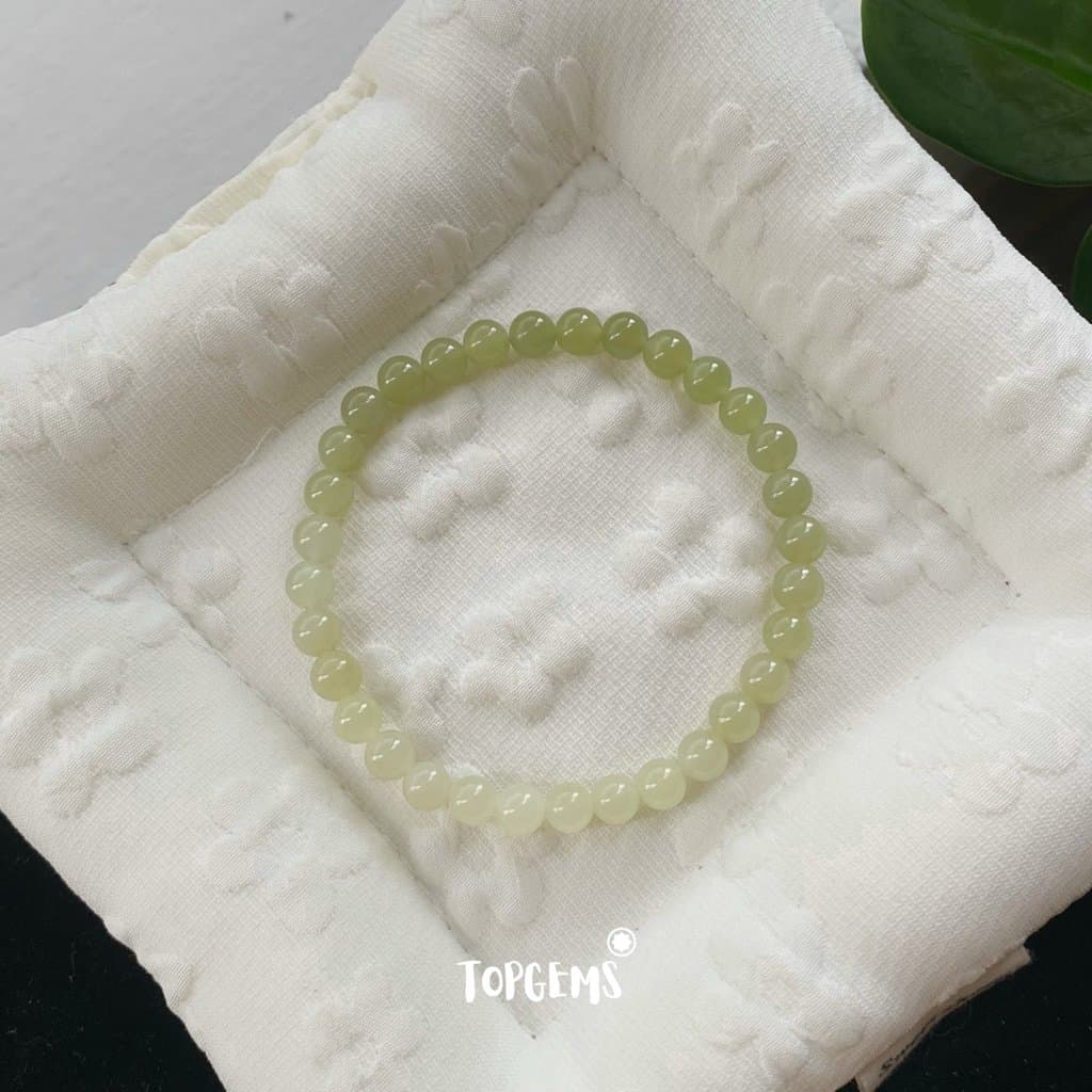 Chuỗi Vòng Tay Ngọc Hoà Điền Tự Nhiên Thanh Hải Thanh Thuỷ 8 Li Nước Ngọc Trong Mướt TOPGEMS - SHIP HOẢ TỐC CÓ TẶNG HỘP