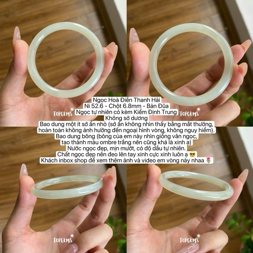 Tổng Hợp Vòng Bản Ngọc Hoà Điền Tự Nhiên Hàng Đẹp TOPGEMS Vòng Bản Đũa Vòng Bản Hẹ Vòng Dingdang Ngọc Hoà Điền Tự Nhiên