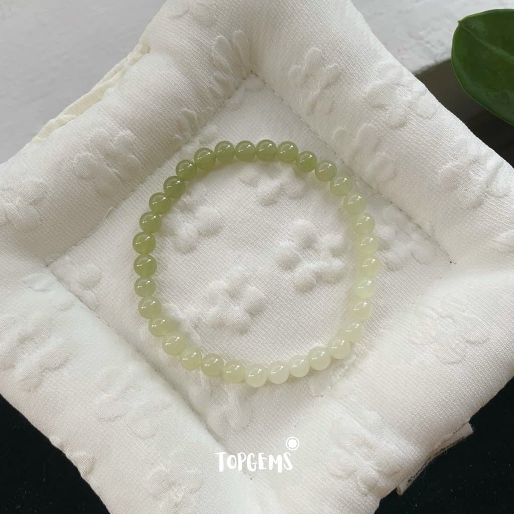 Chuỗi Vòng Tay Ngọc Hoà Điền Tự Nhiên Thanh Hải Thanh Thuỷ 8 Li Nước Ngọc Trong Mướt TOPGEMS - SHIP HOẢ TỐC CÓ TẶNG HỘP