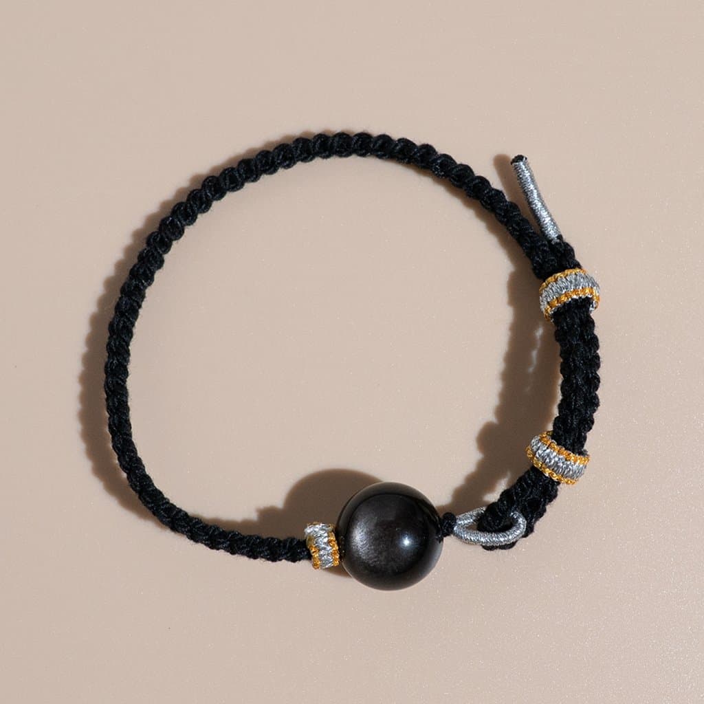 Vòng Tay Dây Tết Nữ Mix Charm Đá Phong Thủy Tự Nhiên Cao Cấp 10-16mm