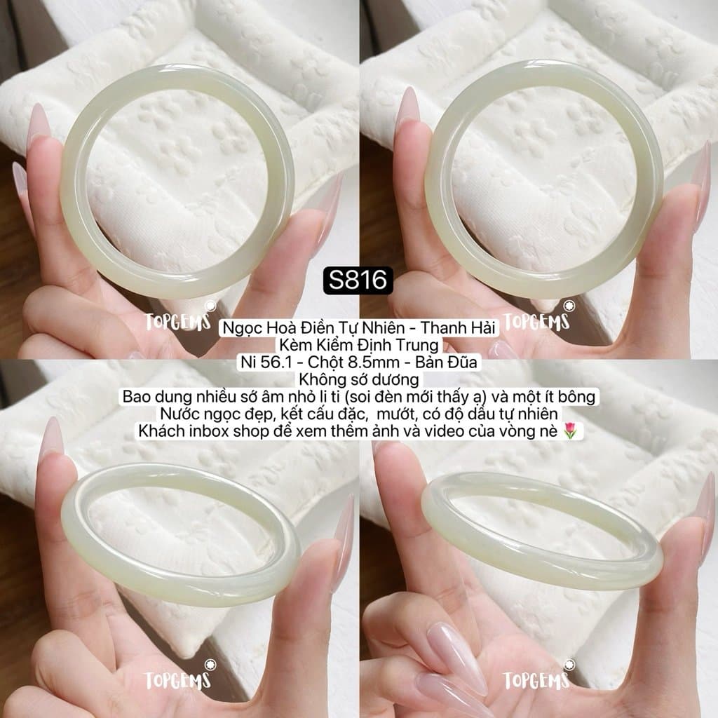 Tổng Hợp Vòng Bản Ngọc Hoà Điền Tự Nhiên Hàng Đẹp TOPGEMS Vòng Bản Đũa Vòng Bản Hẹ Vòng Dingdang