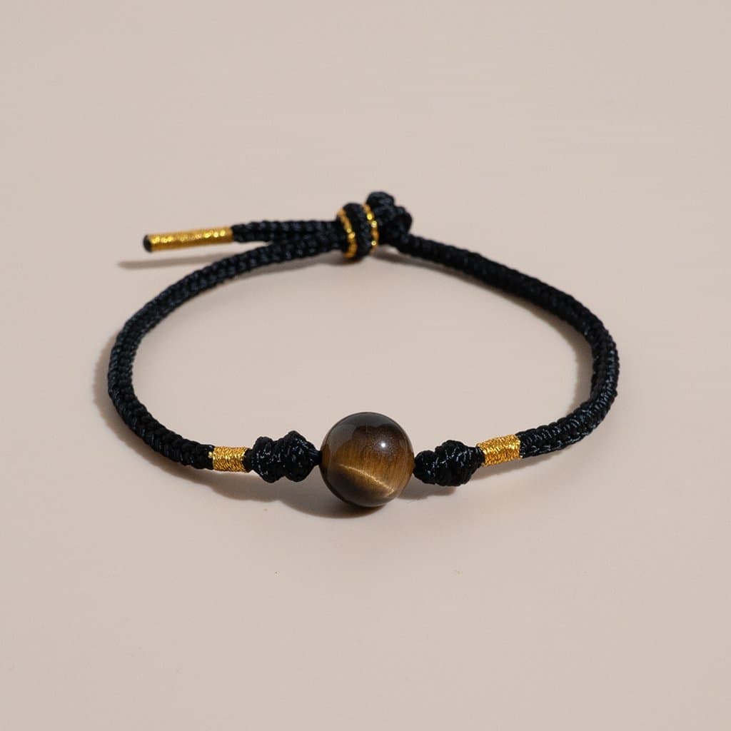 Vòng Tay Dây Tết Nữ Mix Charm Đá Phong Thủy Tự Nhiên Cao Cấp 10-16mm