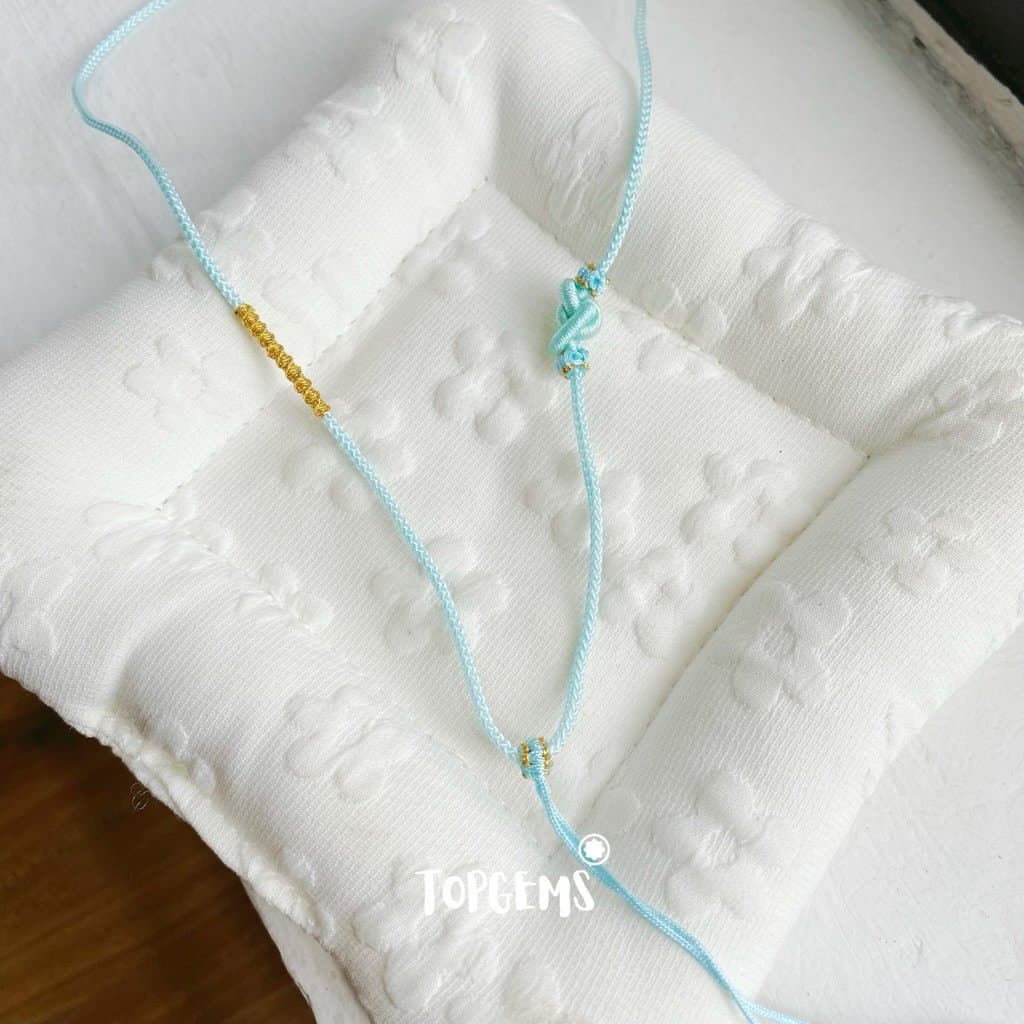 Vòng Cổ Dây Đan Xỏ Mặt Ngọc Mặt Đá, Dây Chuyền Đan Tết Xâu Mặt Vô Sự Bài - TOPGEMS